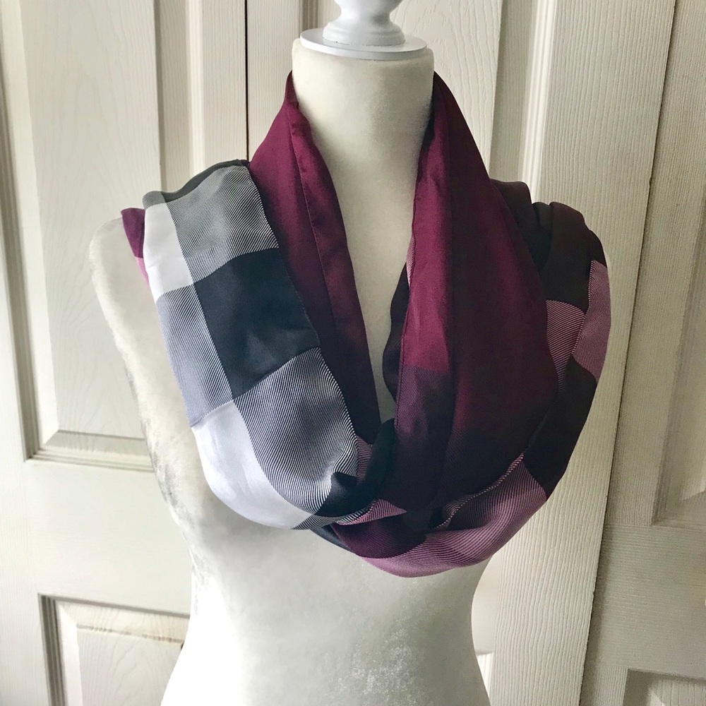 Burberry Mega Check Satin Silk Scarfs